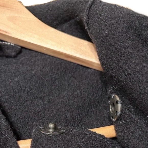 Eileen Fisher Women's 100% Wool Sweater Plus 2X Black Wrap Leather Trim EUC - Picture 4 of 5